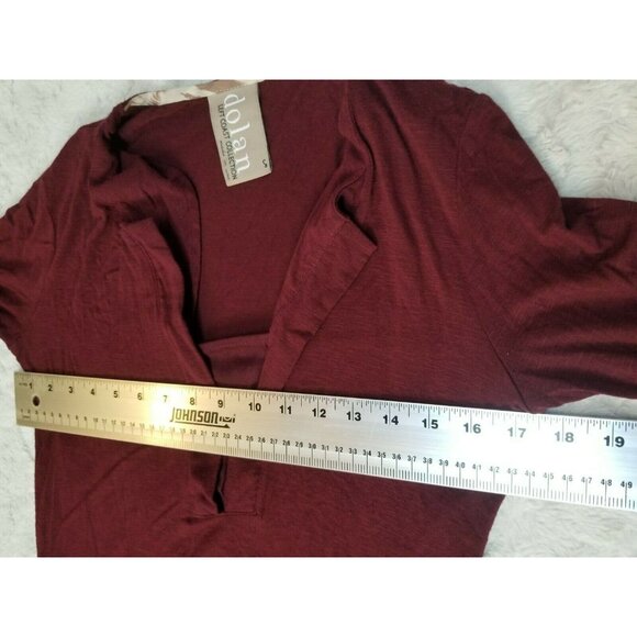 Dolan Left Coast Collection Womens Small Stretch 3/4 Sleeve Tee Shirt Burgundy - Picture 7 of 8